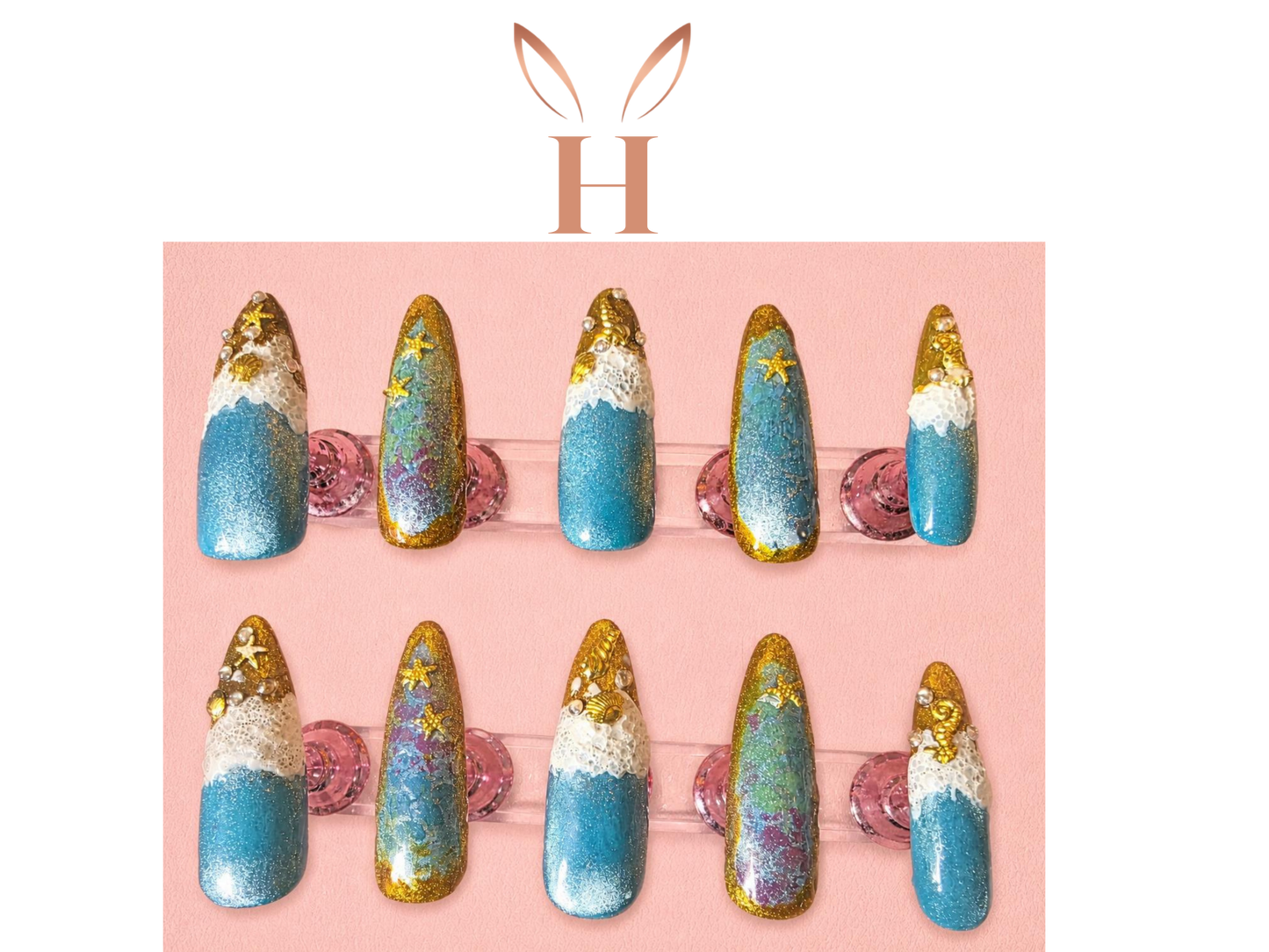 Beach Sea waves Press-on Nail Set