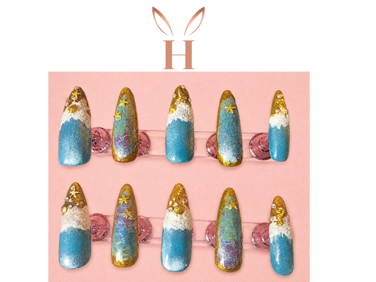 Beach Sea waves Press-on Nail Set